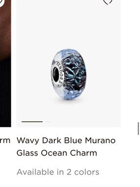 Pandora Blue Textured Murano Glass Charm